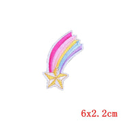 Prajna Hippie Unicorn Patches Embroidered Patches For Clothing DIY Magic Rainbow Stripes Iron On Patches For Kids Cloth Applique