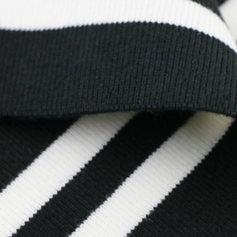Buulqo 80cm Yarn Dyed Stripes Stretch Cuff DIY Cotton Knitted Fabric For Neckline Hem, Winter Jacket,Clothing Accessories Collar