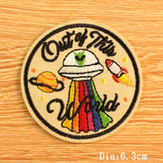 DIY Mountain Trave Embroidered Patches For Clothing Applique Iron on Patches On Clothes Space Patch Traveler Badges Stripes