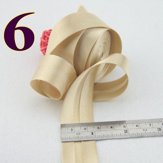 25mm(1&quot;) satin bright ironed single fold polyester bias binding tape table cloth garment quilt craft sewing accessories