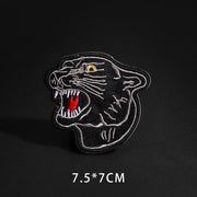 Fine Wolf Leopard Spider Web Patches Black Animal Pokers Rose Wolf Cat Appliques Iron On Bullet Tooth Clothes Jeans Badges