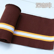 Buulqo 80cm Yarn Dyed Stripes Stretch Cuff DIY Cotton Knitted Fabric For Neckline Hem, Winter Jacket,Clothing Accessories Collar