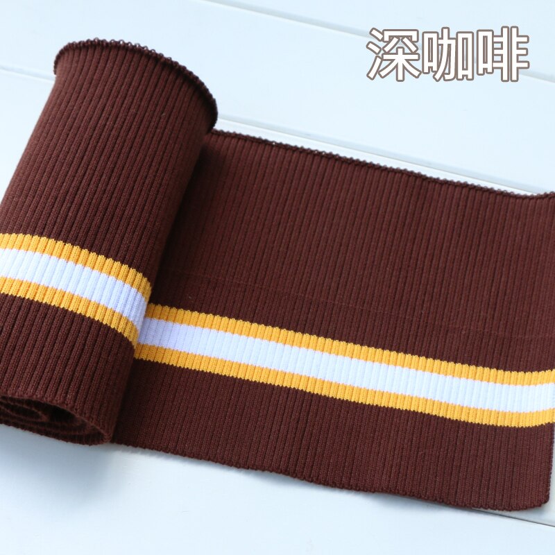 Buulqo 80cm Yarn Dyed Stripes Stretch Cuff DIY Cotton Knitted Fabric For Neckline Hem, Winter Jacket,Clothing Accessories Collar