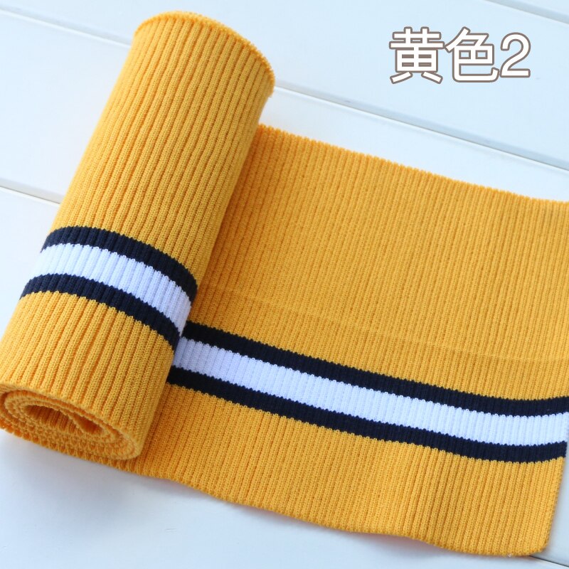 Buulqo 80cm Yarn Dyed Stripes Stretch Cuff DIY Cotton Knitted Fabric For Neckline Hem, Winter Jacket,Clothing Accessories Collar