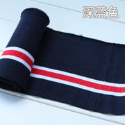Buulqo 80cm Yarn Dyed Stripes Stretch Cuff DIY Cotton Knitted Fabric For Neckline Hem, Winter Jacket,Clothing Accessories Collar