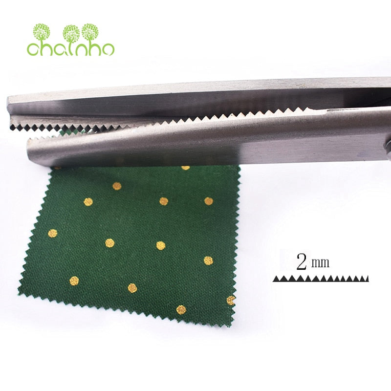 Chainho,Tailor Scissors with Round &amp; TriangleTooth,Sewing Scissor with Zigzag Shape for DIY Sewing,Shears for Fabric or Leather