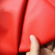 Pure Coloured Litchi Pattern PU Leather Fabric Small Pebbled Faux Artificial Synthetic PU Leather Fabric DIY Sewing Bag Material