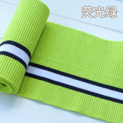 Buulqo 80cm Yarn Dyed Stripes Stretch Cuff DIY Cotton Knitted Fabric For Neckline Hem, Winter Jacket,Clothing Accessories Collar