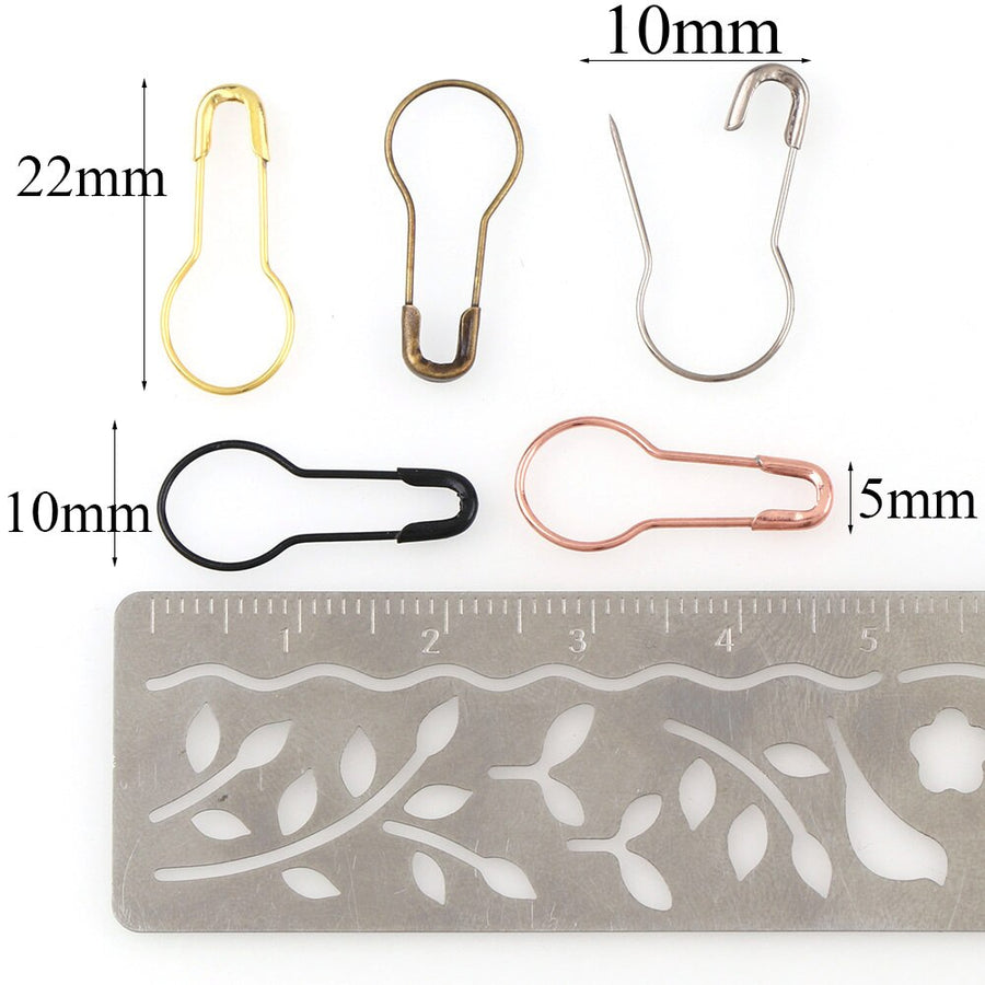 100Pcs Metal Pins Calabash Gourd Pear Shape Safety Metal Clips Knitting Stitch Marker Tag Hangtag Pins Fastener Craft DIY