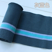 Buulqo 80cm Yarn Dyed Stripes Stretch Cuff DIY Cotton Knitted Fabric For Neckline Hem, Winter Jacket,Clothing Accessories Collar