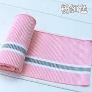 Buulqo 80cm Yarn Dyed Stripes Stretch Cuff DIY Cotton Knitted Fabric For Neckline Hem, Winter Jacket,Clothing Accessories Collar