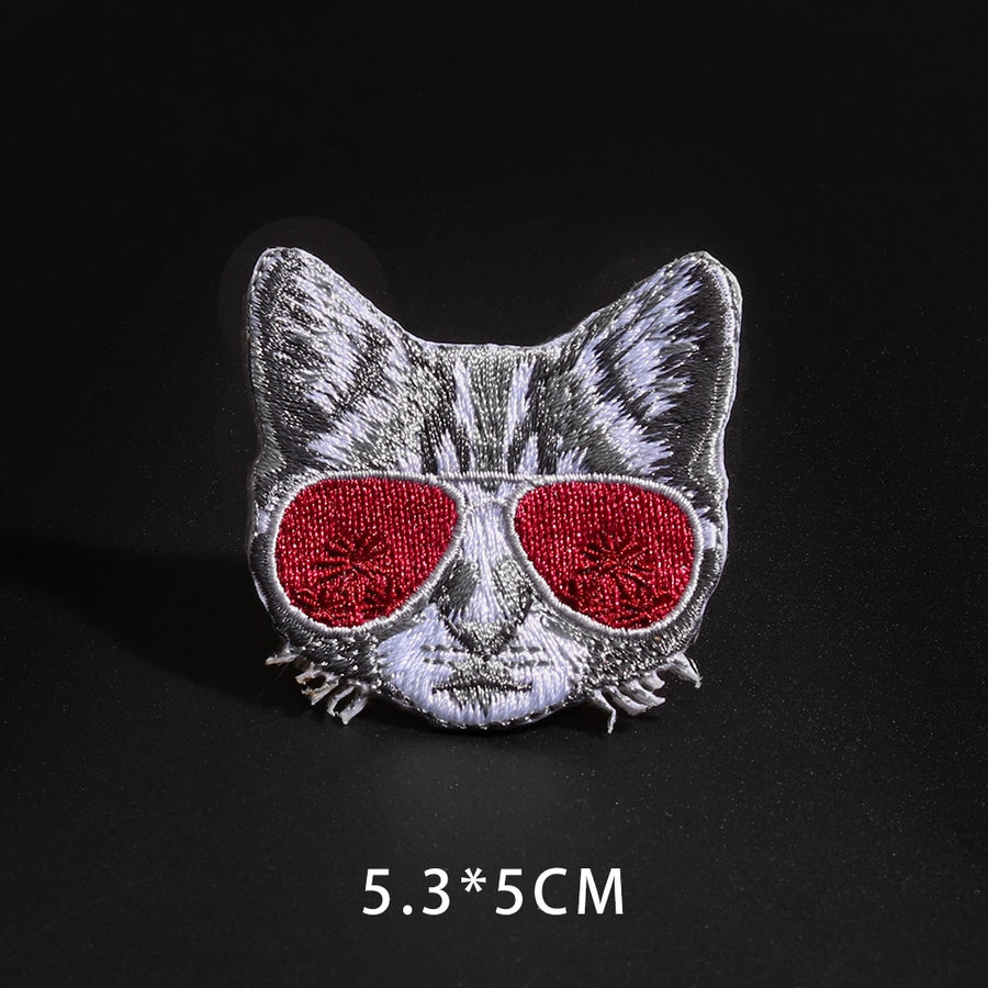 Fine Wolf Leopard Spider Web Patches Black Animal Pokers Rose Wolf Cat Appliques Iron On Bullet Tooth Clothes Jeans Badges