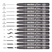Premium 13pcs Micron Needle Drawing Line Pen Hand Lettering Pens Waterproof Pigment Sketch Markers Pen For Design Art Supplies