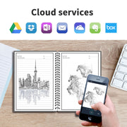 A5 Smart Reusable Notebook Erasable Wirebound Notebook Cloud Storage App Paperless Waterproof Hardcover Diary Book Gifts