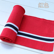 Buulqo 80cm Yarn Dyed Stripes Stretch Cuff DIY Cotton Knitted Fabric For Neckline Hem, Winter Jacket,Clothing Accessories Collar