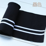Buulqo 80cm Yarn Dyed Stripes Stretch Cuff DIY Cotton Knitted Fabric For Neckline Hem, Winter Jacket,Clothing Accessories Collar