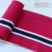Buulqo 80cm Yarn Dyed Stripes Stretch Cuff DIY Cotton Knitted Fabric For Neckline Hem, Winter Jacket,Clothing Accessories Collar