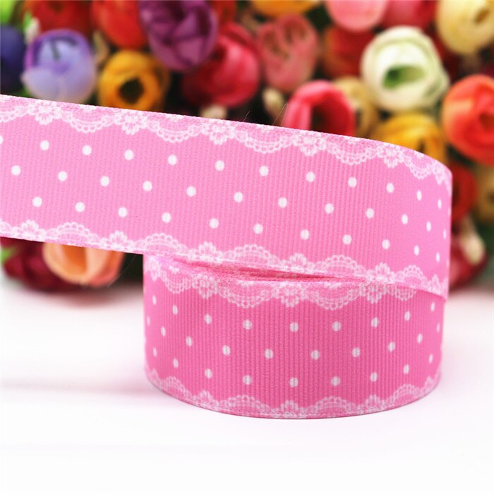 10 Yards Grosgrain Ribbon Geometric Printed Ribbon 1" 25MM For Hair Bows DIY Crafts Handmade Accessories M19040702