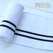 Buulqo 80cm Yarn Dyed Stripes Stretch Cuff DIY Cotton Knitted Fabric For Neckline Hem, Winter Jacket,Clothing Accessories Collar