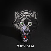 Fine Wolf Leopard Spider Web Patches Black Animal Pokers Rose Wolf Cat Appliques Iron On Bullet Tooth Clothes Jeans Badges