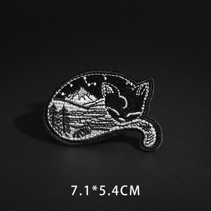 Fine Wolf Leopard Spider Web Patches Black Animal Pokers Rose Wolf Cat Appliques Iron On Bullet Tooth Clothes Jeans Badges