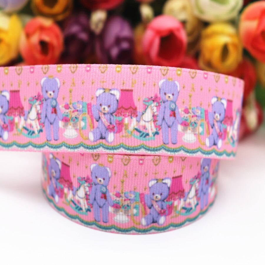10 Yards Grosgrain Ribbon Geometric Printed Ribbon 1" 25MM For Hair Bows DIY Crafts Handmade Accessories M19040702