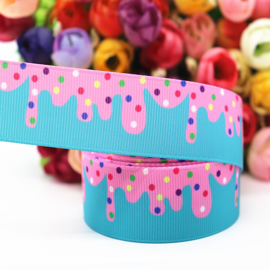 10 Yards Grosgrain Ribbon Geometric Printed Ribbon 1" 25MM For Hair Bows DIY Crafts Handmade Accessories M19040702
