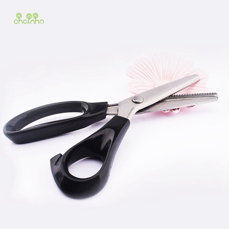 Chainho,Tailor Scissors with Round &amp; TriangleTooth,Sewing Scissor with Zigzag Shape for DIY Sewing,Shears for Fabric or Leather
