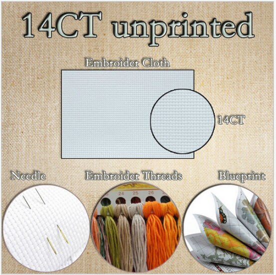 Personalized seaside Needlework,For Embroidery,DIY 14CT Unprinted Arts Cross stitch kits Set Cross-Stitching Home Decor