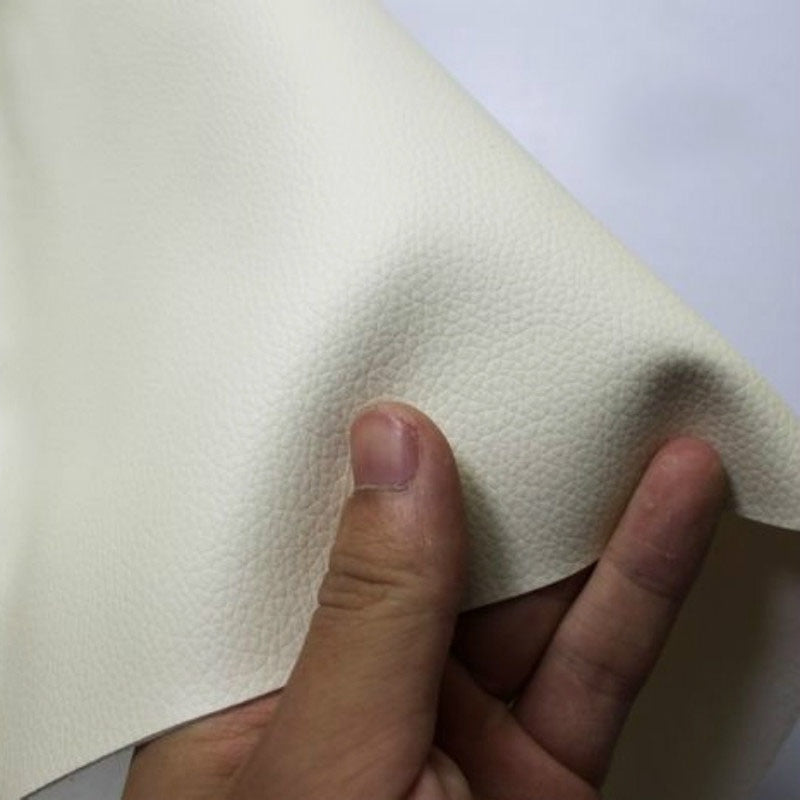 Pure Coloured Litchi Pattern PU Leather Fabric Small Pebbled Faux Artificial Synthetic PU Leather Fabric DIY Sewing Bag Material