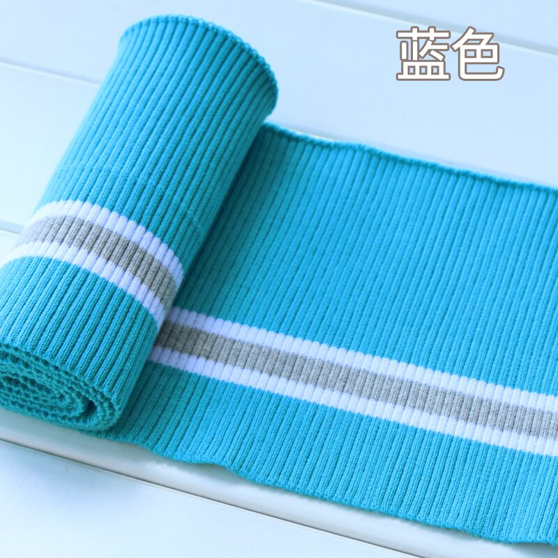 Buulqo 80cm Yarn Dyed Stripes Stretch Cuff DIY Cotton Knitted Fabric For Neckline Hem, Winter Jacket,Clothing Accessories Collar