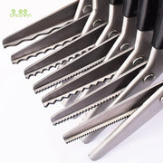 Chainho,Tailor Scissors with Round &amp; TriangleTooth,Sewing Scissor with Zigzag Shape for DIY Sewing,Shears for Fabric or Leather