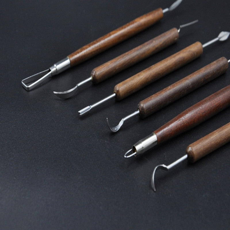 6 PCS/Set Pottery Ceramics Tools Polymer Clay Modeling Tool Wax Carving Sculpt Tools Set