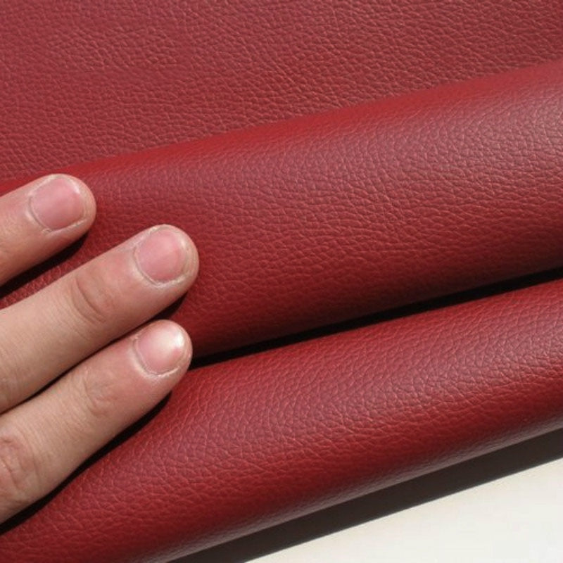 Pure Coloured Litchi Pattern PU Leather Fabric Small Pebbled Faux Artificial Synthetic PU Leather Fabric DIY Sewing Bag Material