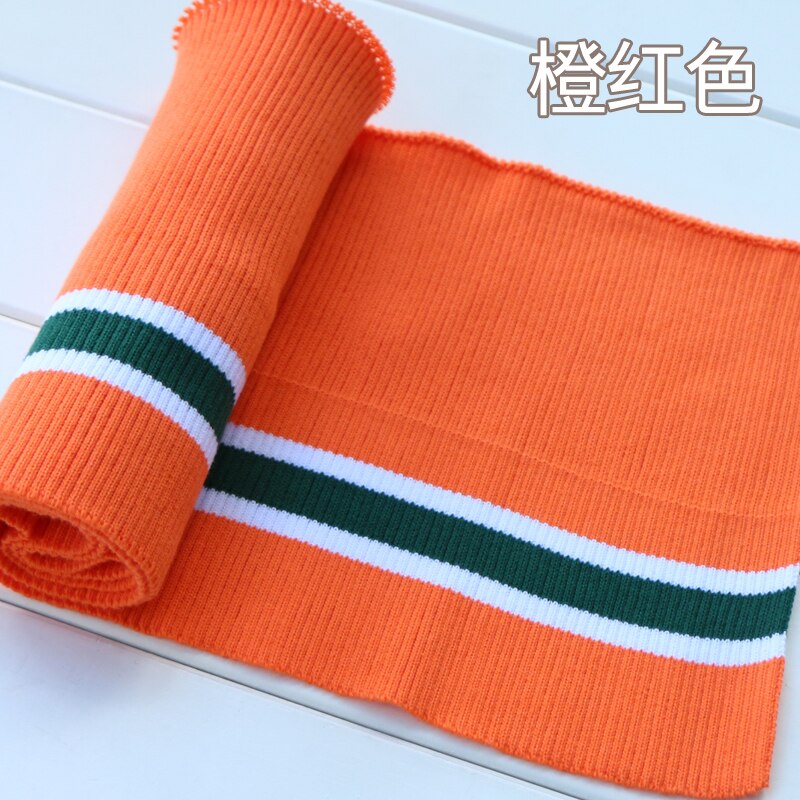 Buulqo 80cm Yarn Dyed Stripes Stretch Cuff DIY Cotton Knitted Fabric For Neckline Hem, Winter Jacket,Clothing Accessories Collar