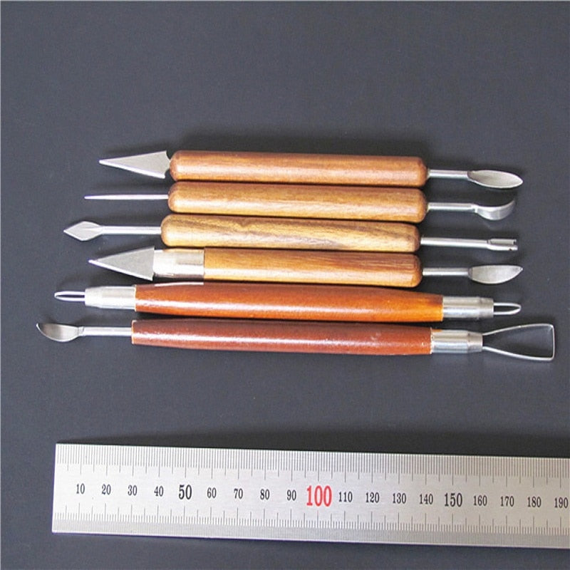 6 PCS/Set Pottery Ceramics Tools Polymer Clay Modeling Tool Wax Carving Sculpt Tools Set