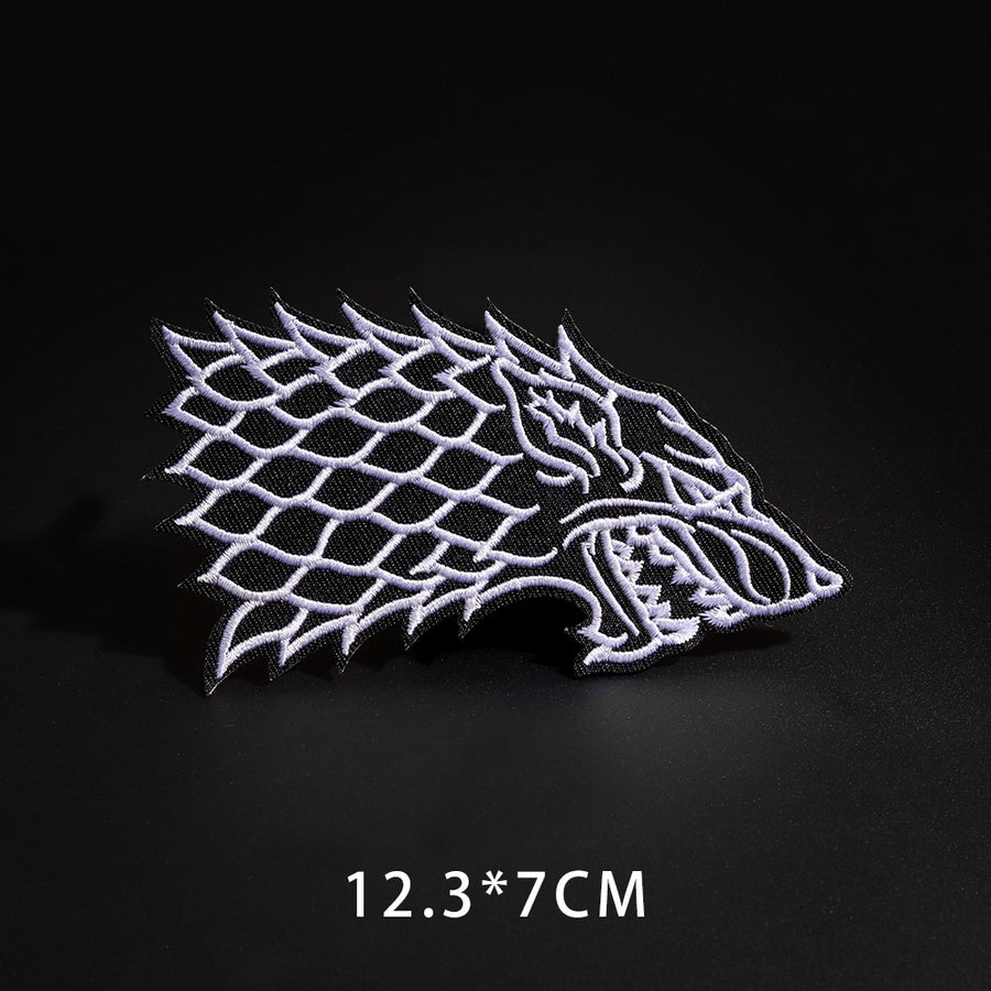 Fine Wolf Leopard Spider Web Patches Black Animal Pokers Rose Wolf Cat Appliques Iron On Bullet Tooth Clothes Jeans Badges