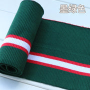 Buulqo 80cm Yarn Dyed Stripes Stretch Cuff DIY Cotton Knitted Fabric For Neckline Hem, Winter Jacket,Clothing Accessories Collar