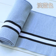Buulqo 80cm Yarn Dyed Stripes Stretch Cuff DIY Cotton Knitted Fabric For Neckline Hem, Winter Jacket,Clothing Accessories Collar