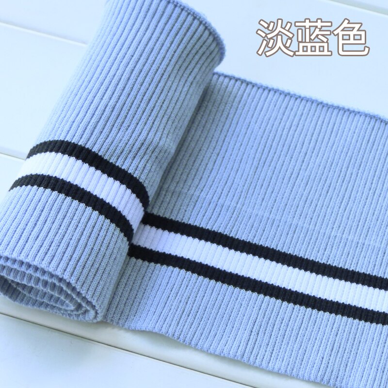 Buulqo 80cm Yarn Dyed Stripes Stretch Cuff DIY Cotton Knitted Fabric For Neckline Hem, Winter Jacket,Clothing Accessories Collar