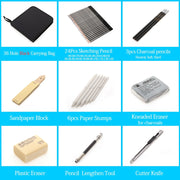 27/39pcs Sketch Pencil Set Professional Sketching Drawing Kit Wood Pencil Pencil Bags For Painter School Students Art Supplies