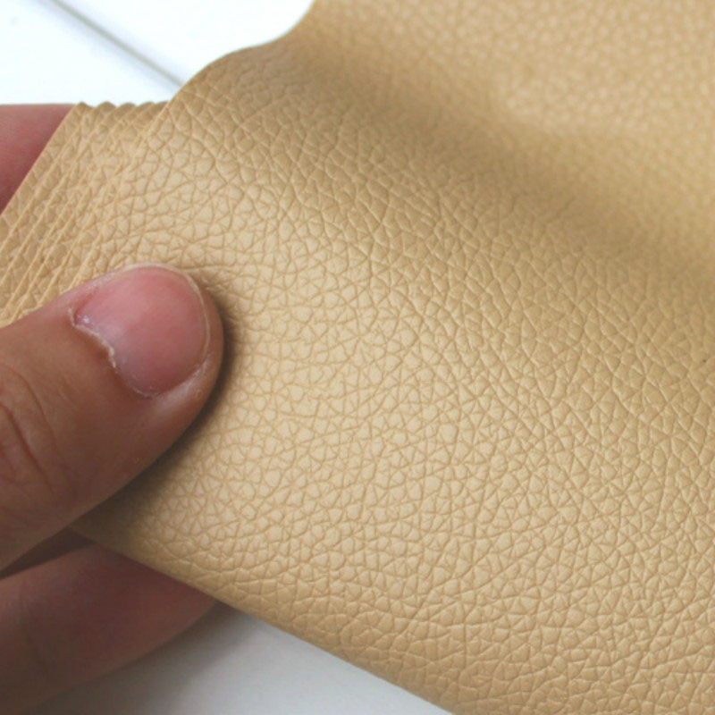 Pure Coloured Litchi Pattern PU Leather Fabric Small Pebbled Faux Artificial Synthetic PU Leather Fabric DIY Sewing Bag Material