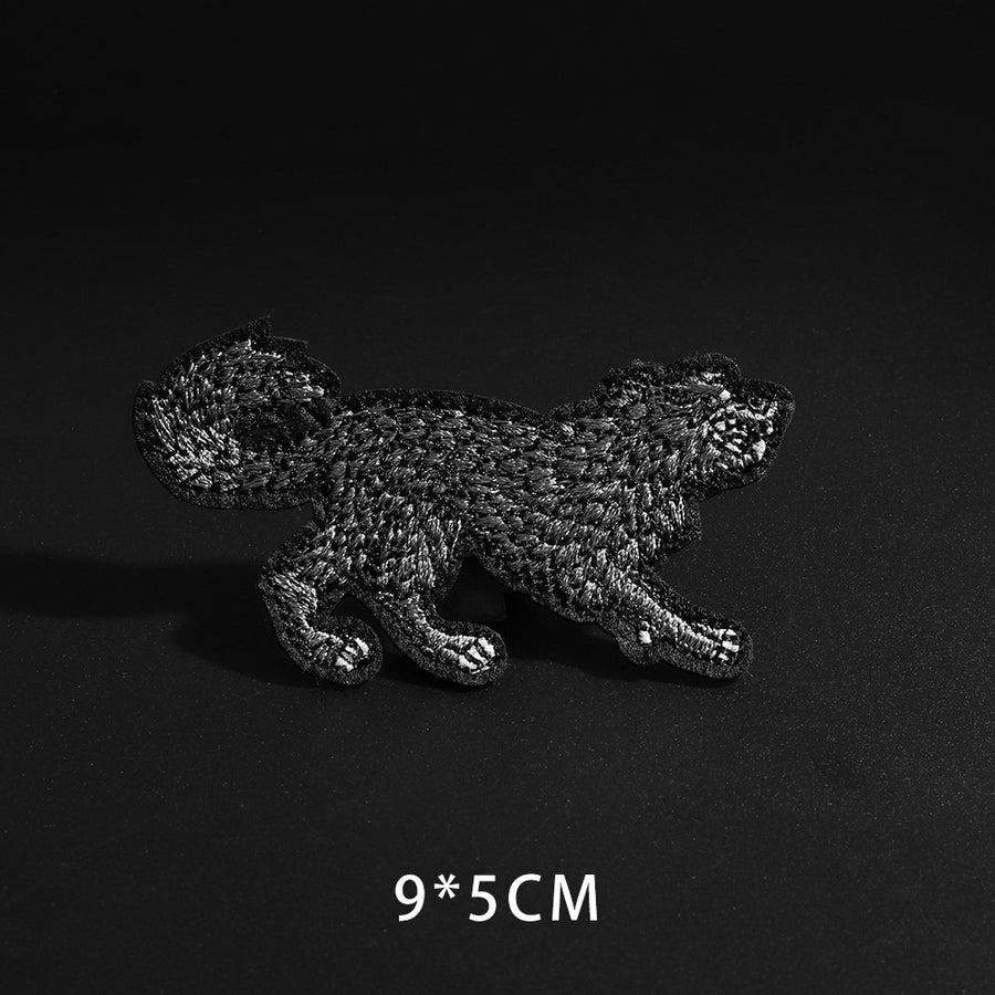 Fine Wolf Leopard Spider Web Patches Black Animal Pokers Rose Wolf Cat Appliques Iron On Bullet Tooth Clothes Jeans Badges