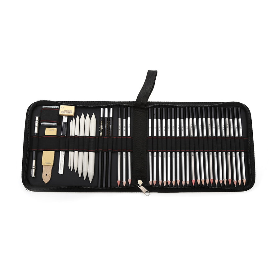 27/39pcs Sketch Pencil Set Professional Sketching Drawing Kit Wood Pencil Pencil Bags For Painter School Students Art Supplies