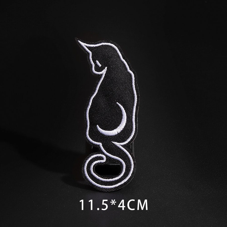 Fine Wolf Leopard Spider Web Patches Black Animal Pokers Rose Wolf Cat Appliques Iron On Bullet Tooth Clothes Jeans Badges