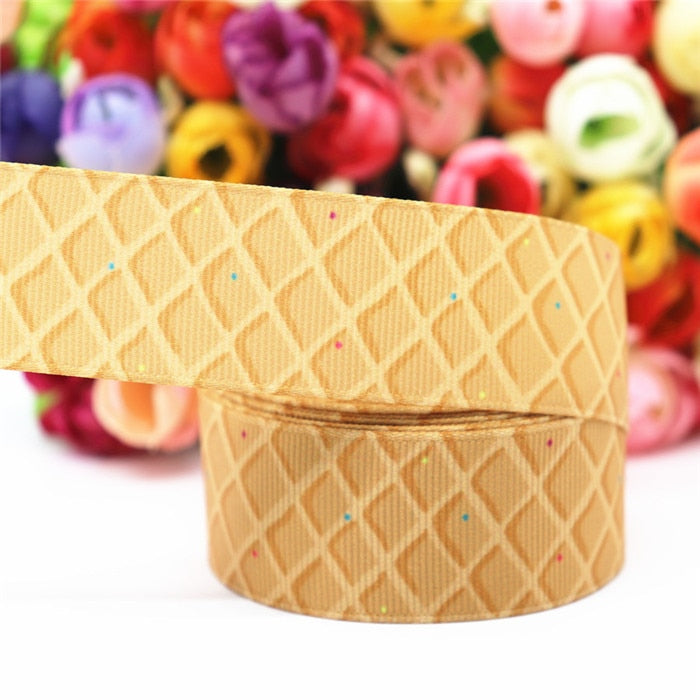10 Yards Grosgrain Ribbon Geometric Printed Ribbon 1" 25MM For Hair Bows DIY Crafts Handmade Accessories M19040702