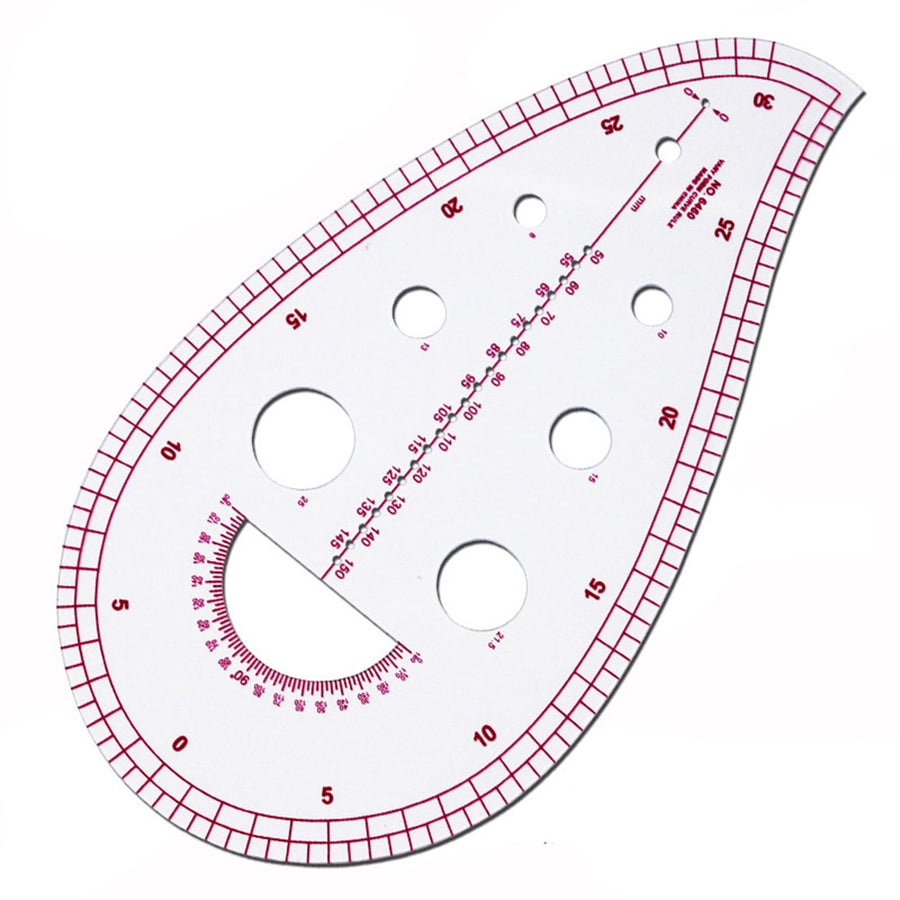 4Pcs Sewing Ruler Set Pattern Design Metric Ruler French Curve Pattern Grading Drawing Rules Paddle Whee Tailor Measuring Kit