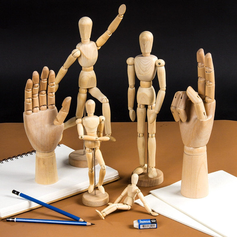 Drawing Sketch Mannequin Model Movable Limbs Wooden Hand Body Action Toys Figures Home Decor Artist Models Jointed Doll Gifts