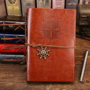 Retro Spiral Notebook Diary Notepad Vintage Pirate Anchors PU Leather Note Book Replaceable Stationery Gift Traveler Journal