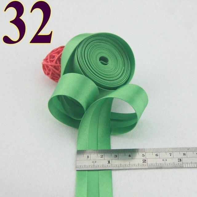 25mm(1&quot;) satin bright ironed single fold polyester bias binding tape table cloth garment quilt craft sewing accessories